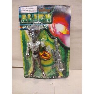 Alien Action Figure with Light and Toy Weapons Alien Power  Brown/silver  Color